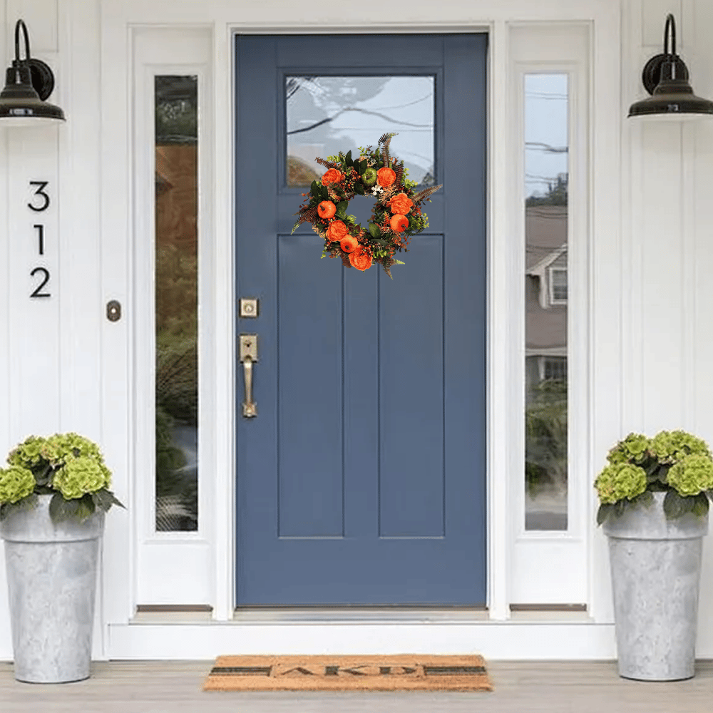 Autumn Wreath with Peonies and Pumpkin - Wreath for the whole year