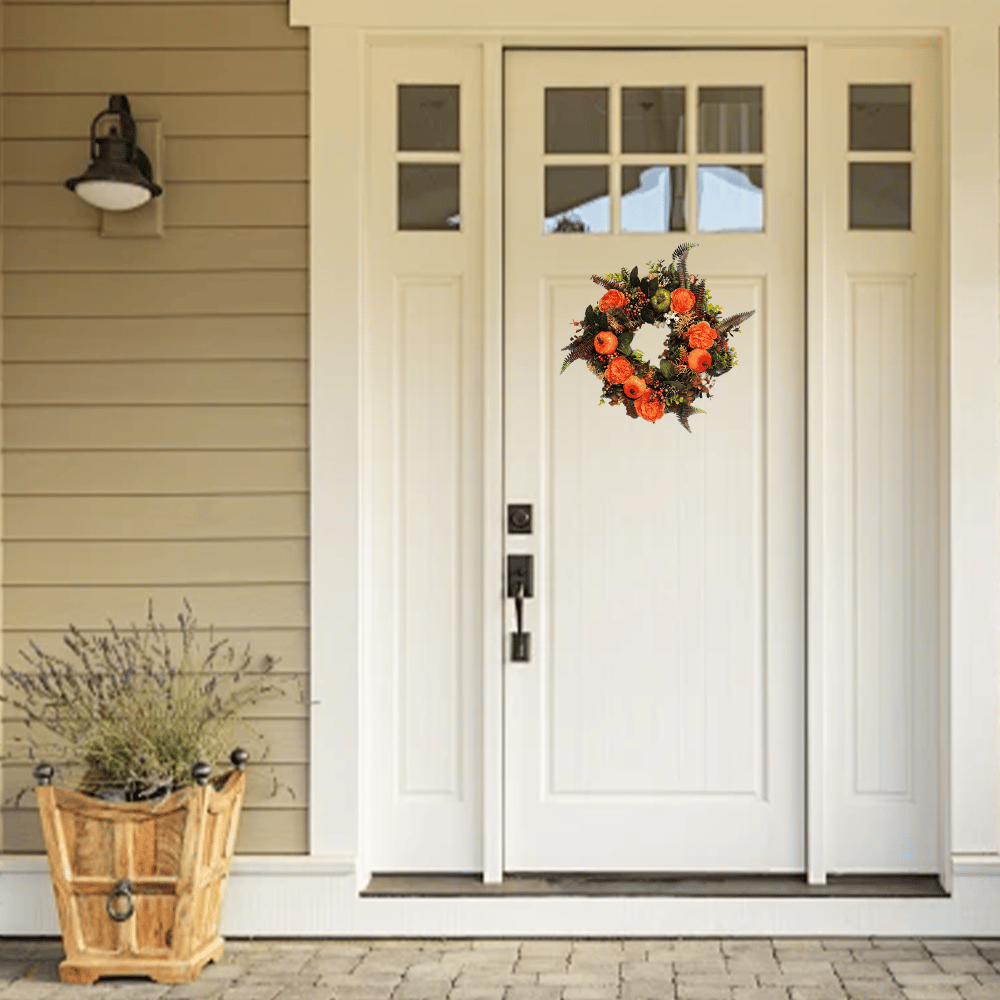 Autumn Wreath with Peonies and Pumpkin - Wreath for the whole year