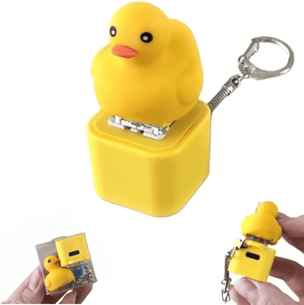 Frog Croaking Fidget Toy - Rechargeable Frog Croaking Keychain, Frog Croaking Stress Reliever with Colorful Lights, Fun & Portable Anxiety Relief Toy