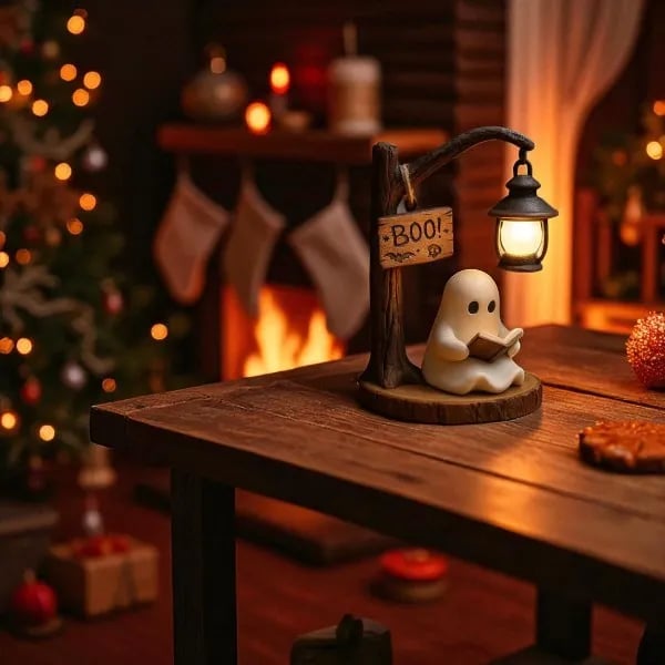 👻📖Cute Ghost Reading Lantern - BOO!