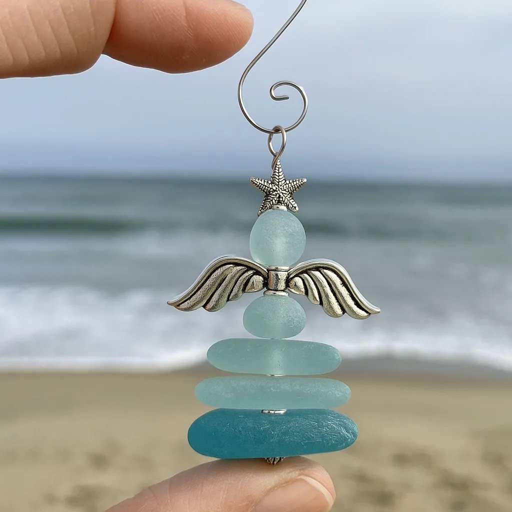 🔥🌊Coastal Christmas Sea Glass Ornaments✨Crafted by Hand & Shaped by Nature