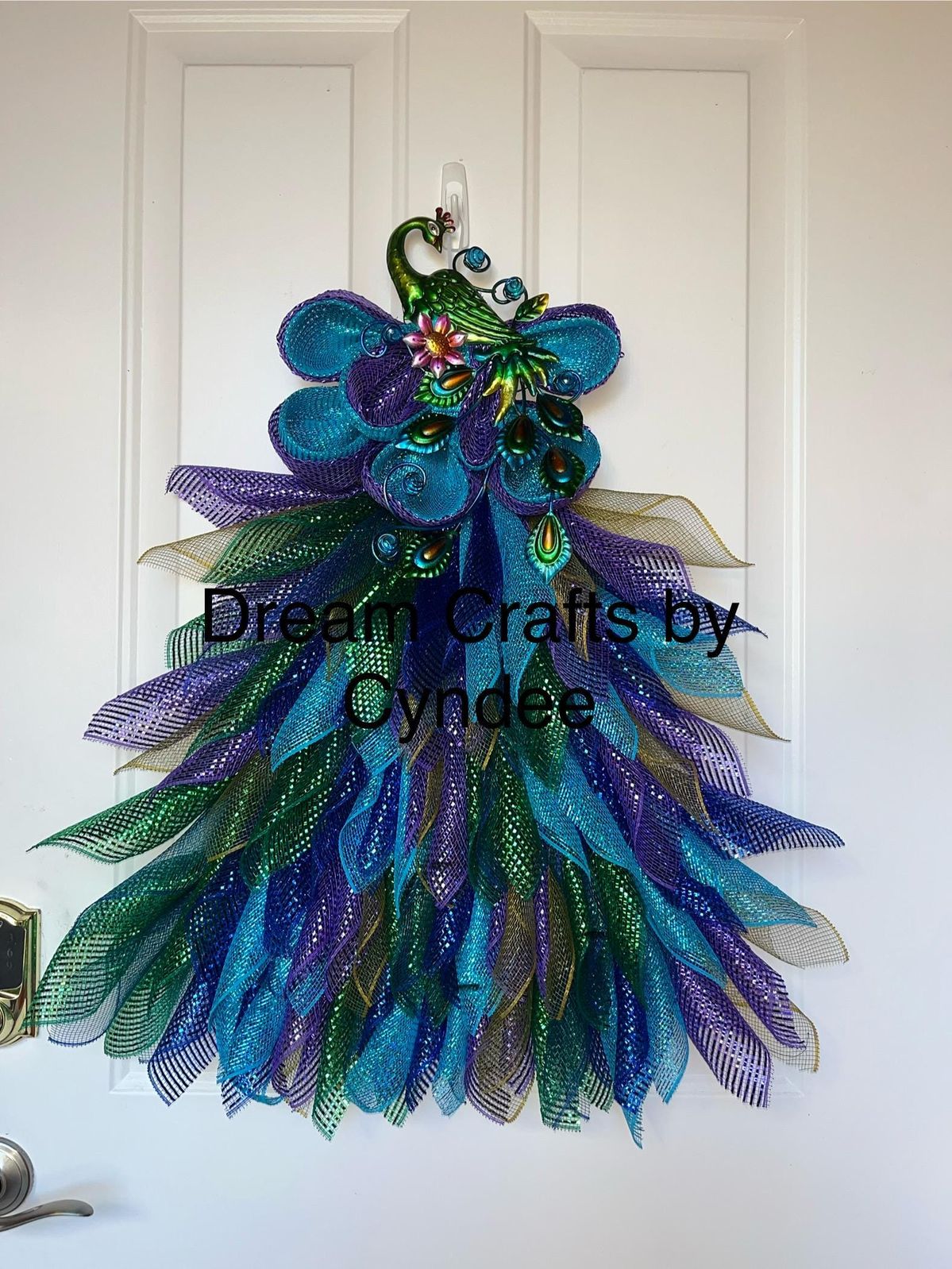 Handmade Peacock Wreath for Front Door
