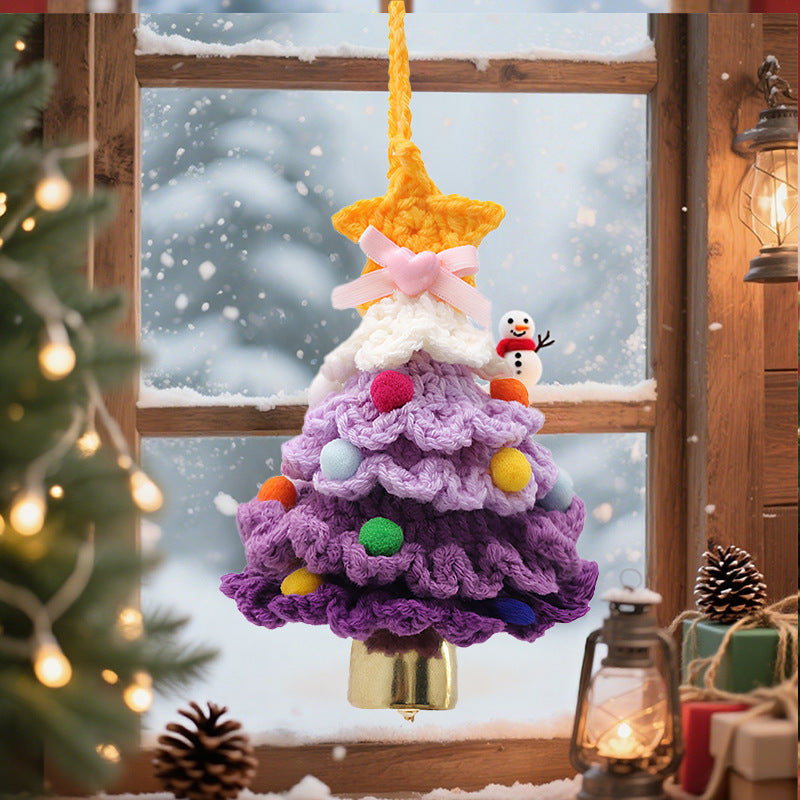 🌲 Knitted Christmas Tree Bell Decoration