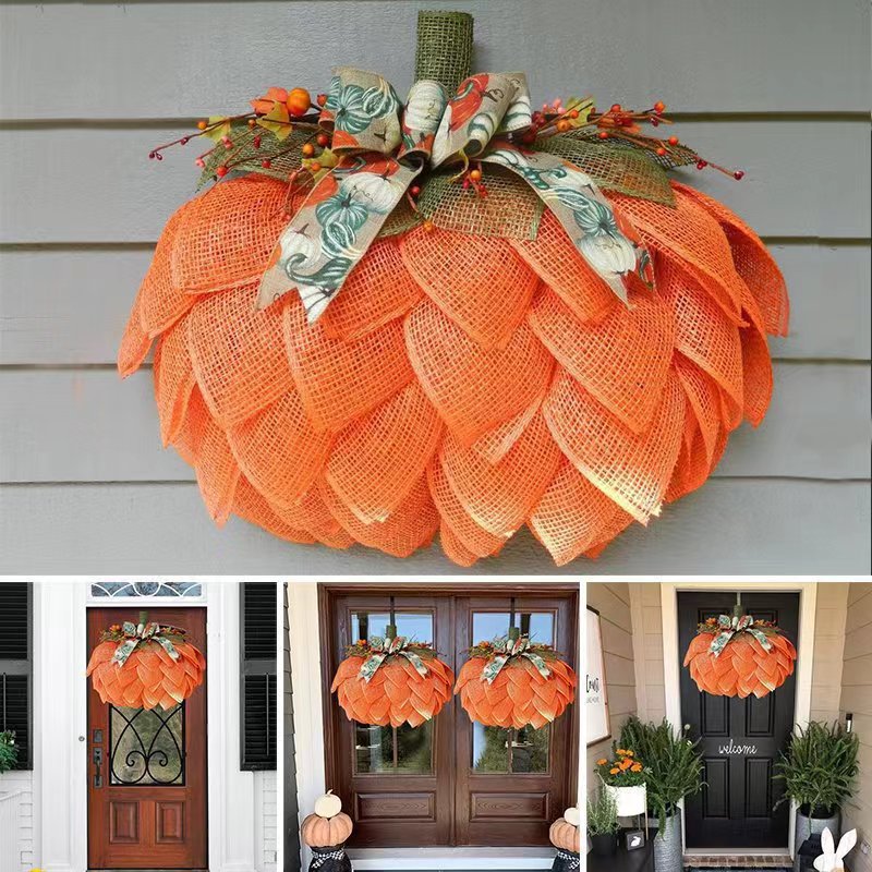 🔥 🍁Handmade Fall Pumpkin Wreath🎃