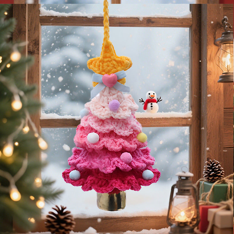 🌲 Knitted Christmas Tree Bell Decoration