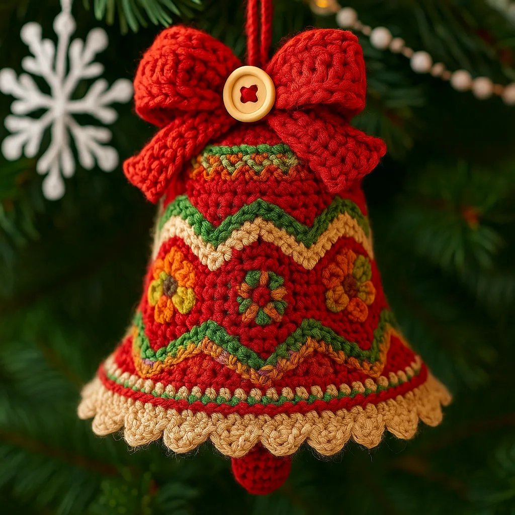 🎄Christmas discount  🌲DIY Knitted Christmas Tree Bell Decoration – ✨Handmade Holiday Decoration Set💖
