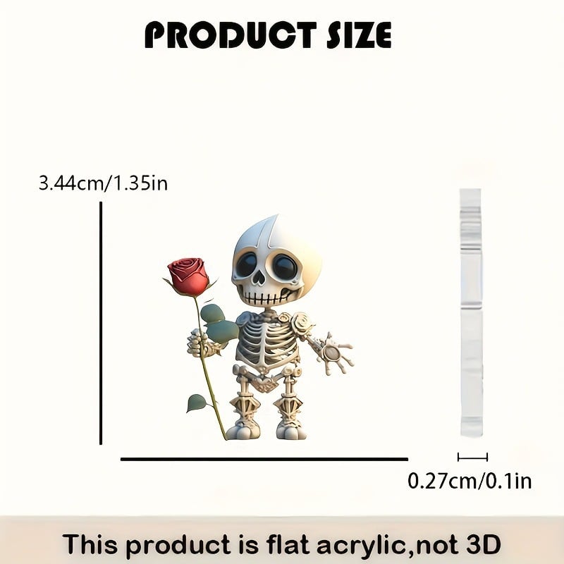 💀Skeleton with Rose Dangle Earrings