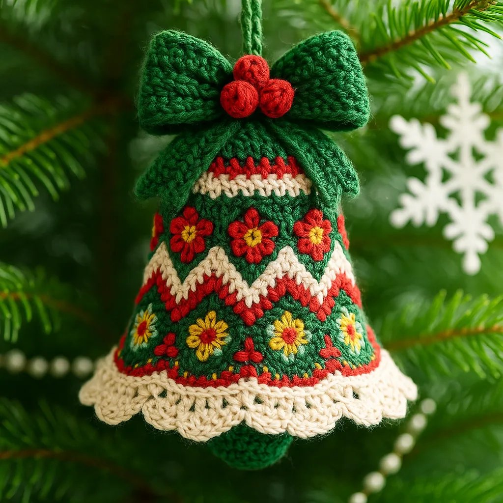 🎄Christmas discount  🌲DIY Knitted Christmas Tree Bell Decoration – ✨Handmade Holiday Decoration Set💖